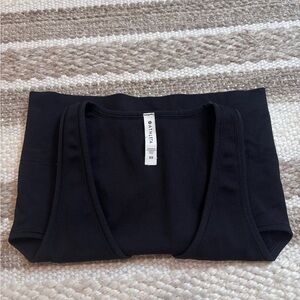athleta Black Ribbed Sleeveless Top